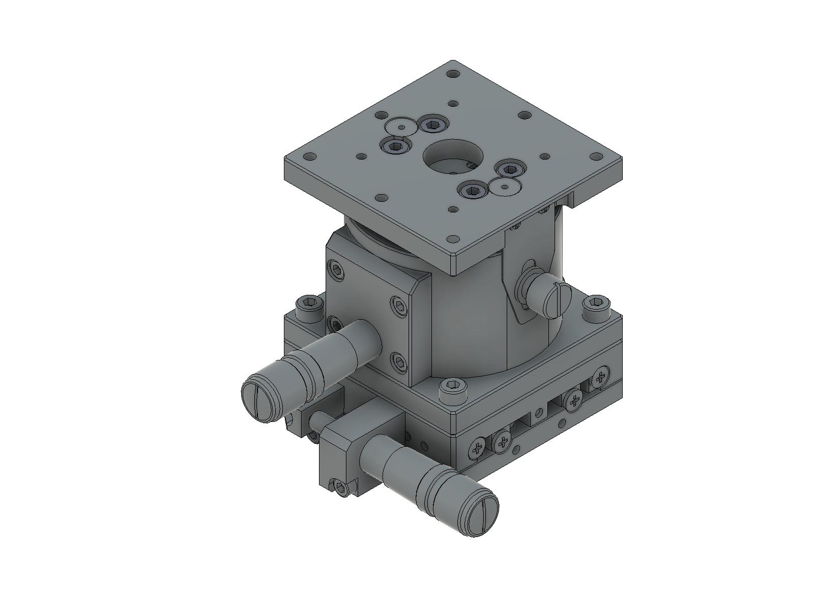 Łożysko EXC 60X60mm, kompatybilne z próżnią, stal nierdzewna, stolik osi XZ, mikrometr boczny, +/-6.5/5.0mm, gwinty M4 — zdjęcie produktu, nr katalogowy TSDS-604S