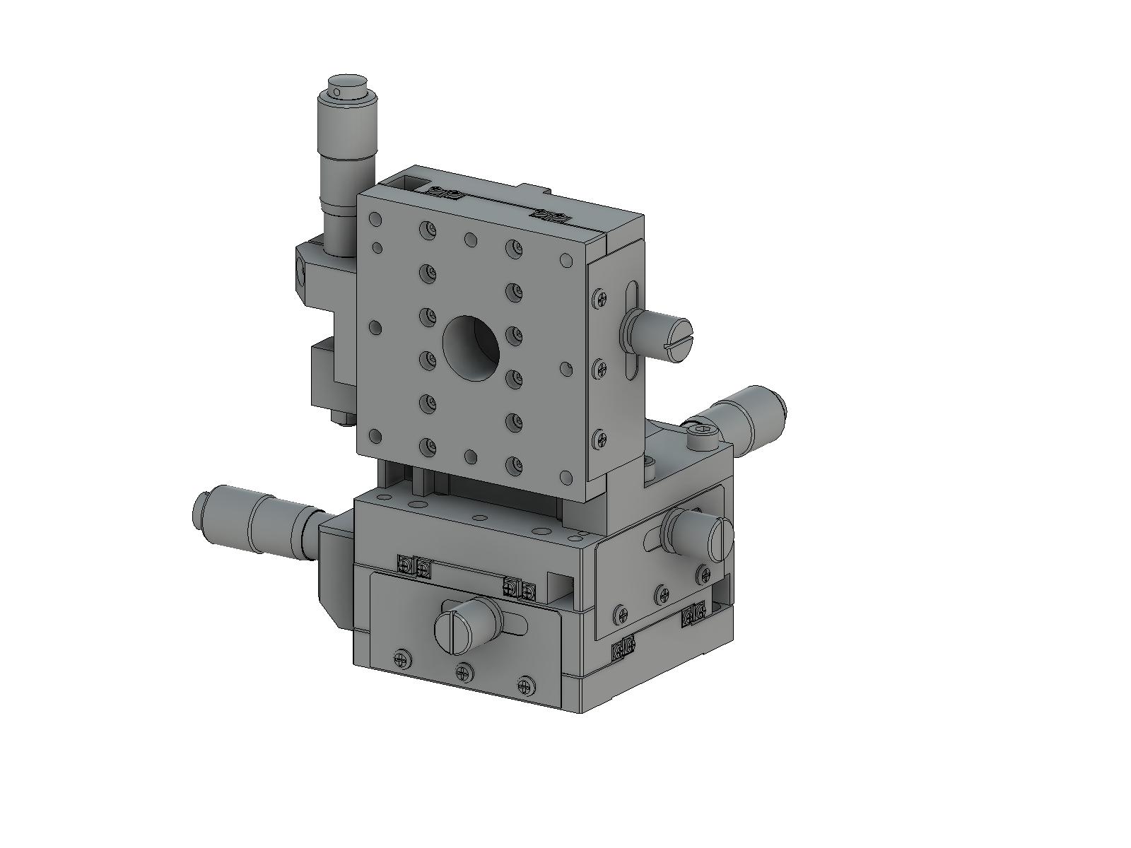 Aluminiowy stolik XYZ z krzyżowymi rolkami, napęd centralny, gwinty metryczne (TAM-605CL)