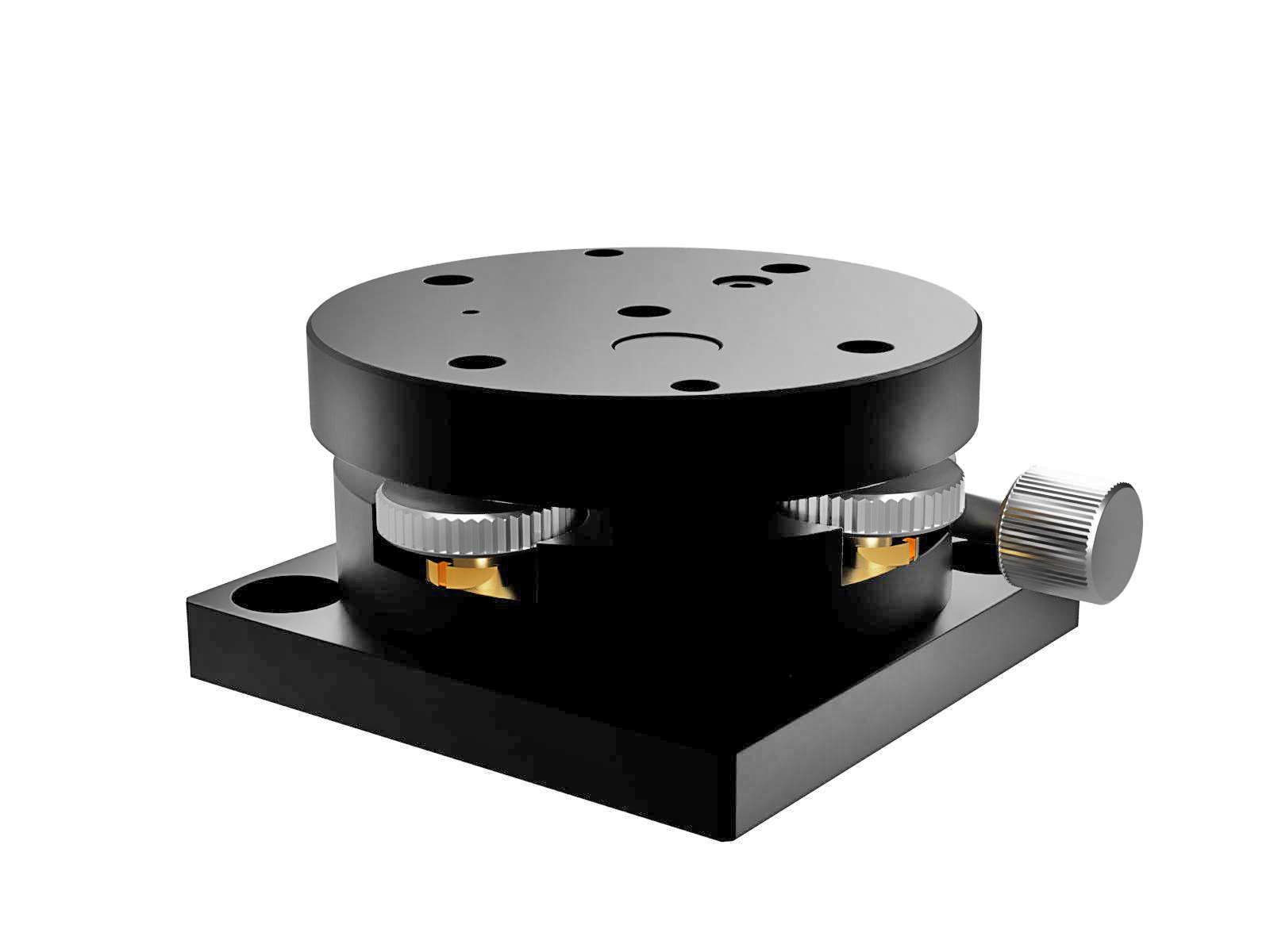 Średnica 65mm, aluminium, kinematyczna platforma obrotowa, +/-3 stopnie precyzyjna regulacja, napęd pokrętłem, gwinty M6 (KKD-65C-M6)